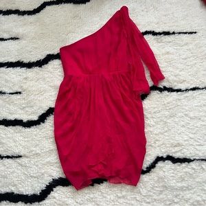 Alice + Olivia Silk One Shoulder Mini Dress